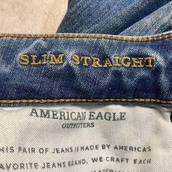 American Eagle big boy slim straight denim jeans. Size 26 x 28. - Picture 5 of 6